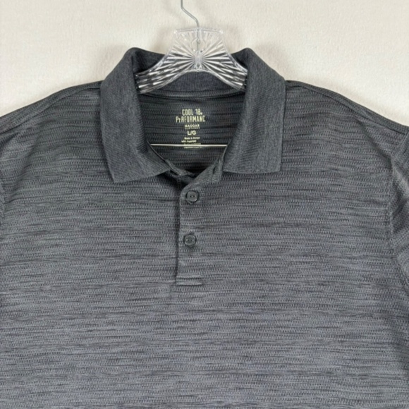 Haggar Cool 18 Marbled Gray Stripes Size L Golf Polo - Picture 3 of 10